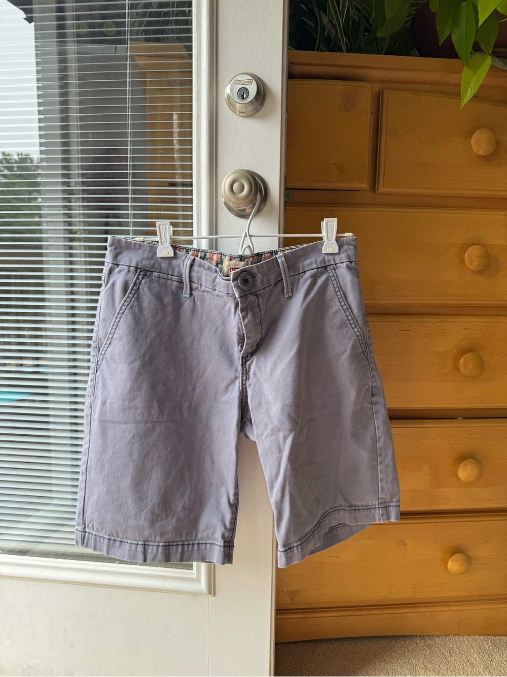 Levi's Men's Light Gray Flat Front Cotton Shorts